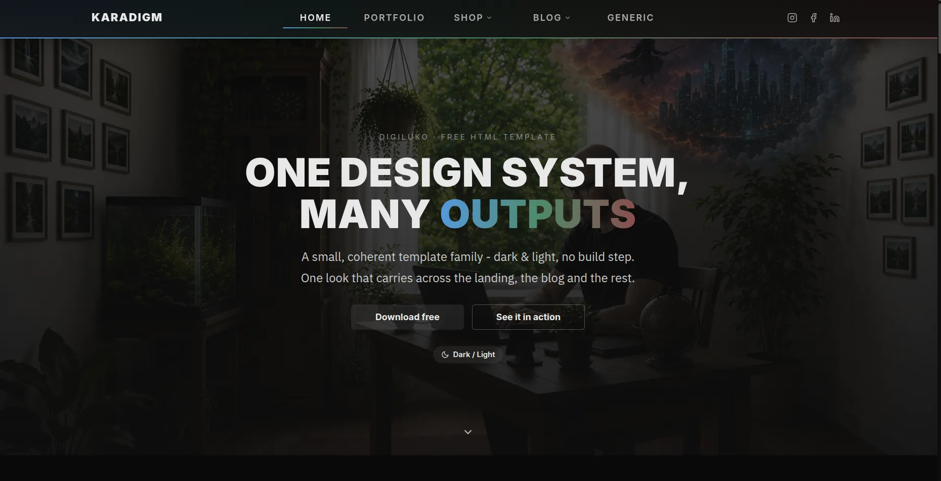 Karadigm — HTML template preview